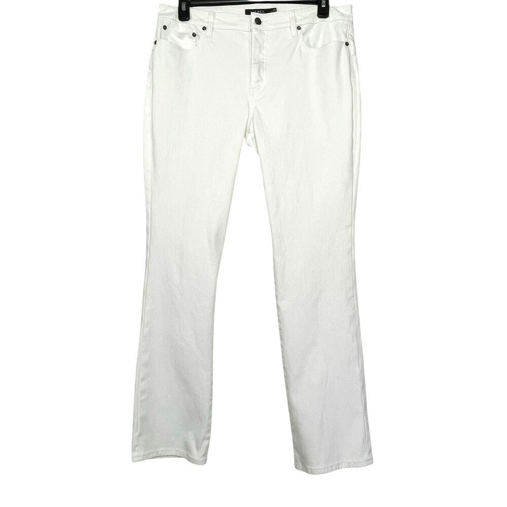 LAUREN RALPH LAUREN Women’s White High-rise Straight leg Jean size 14